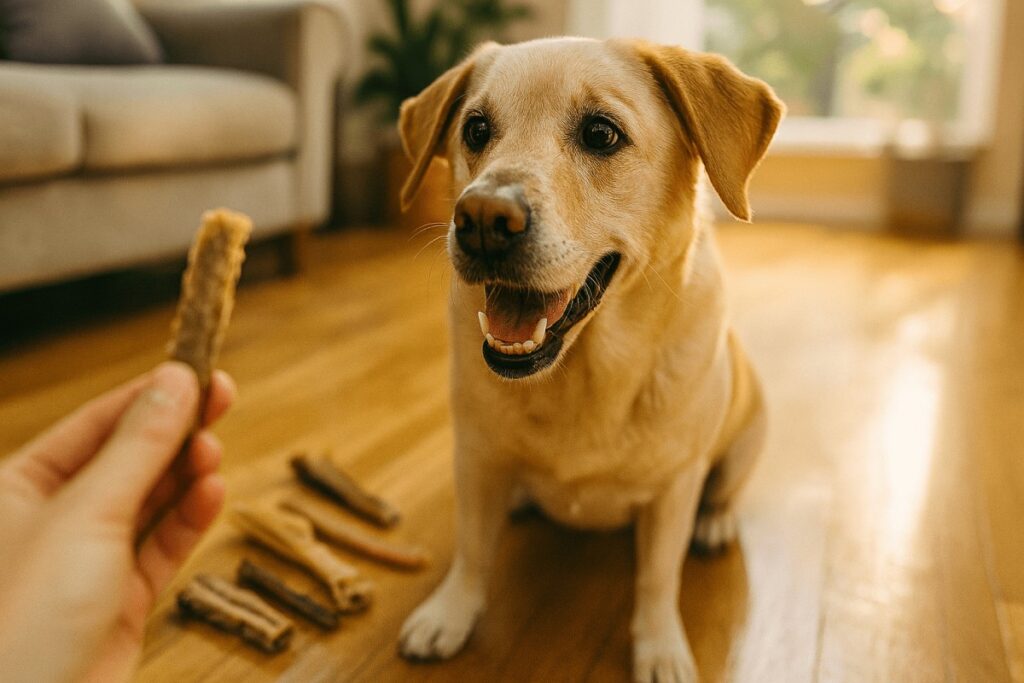 חטיפים לכלבים כלב מקבל חטיף אילוף